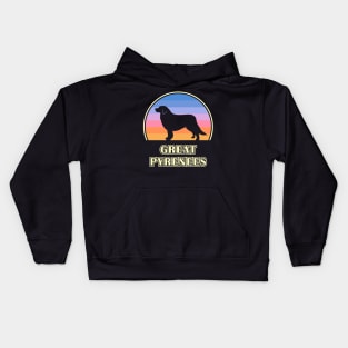 Great Pyrenees Vintage Sunset Dog Kids Hoodie